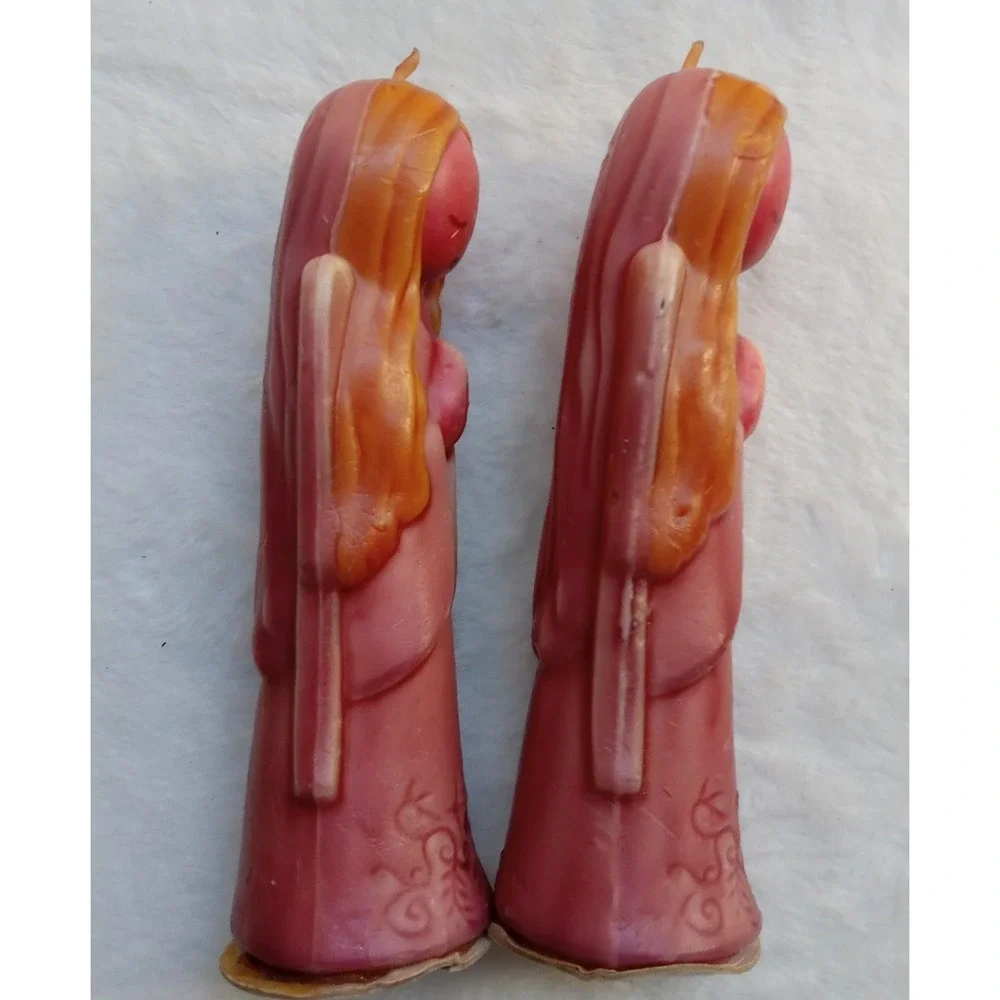 Two Vintage Heirloom Praying Angel Candles‎